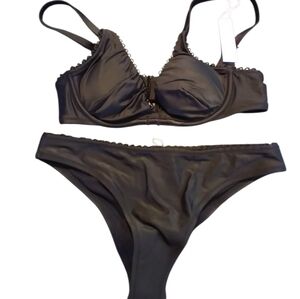 NWT Adoreme Black Bra And Panties Set Bra 34a Panties S Lace Longerie Luxurury